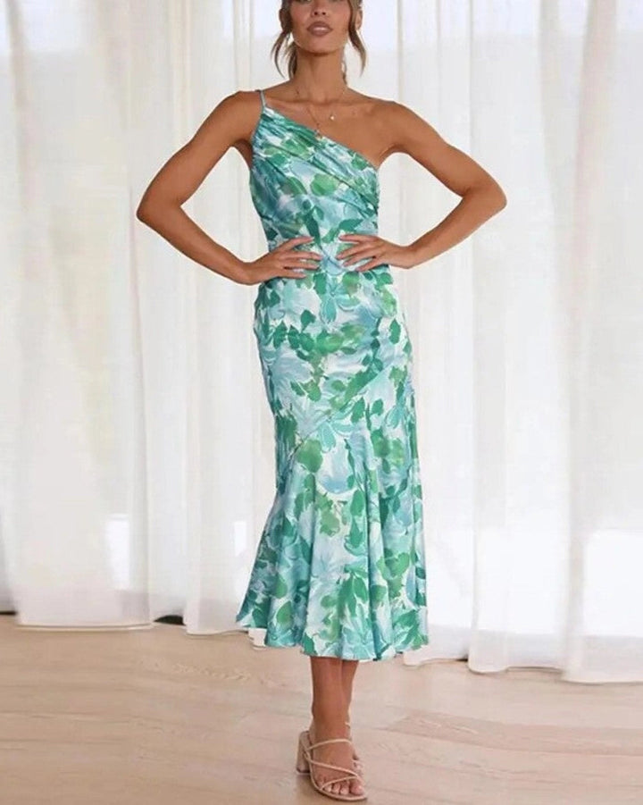 Malaika | Elegant Asymmetric Floral Maxi Dress