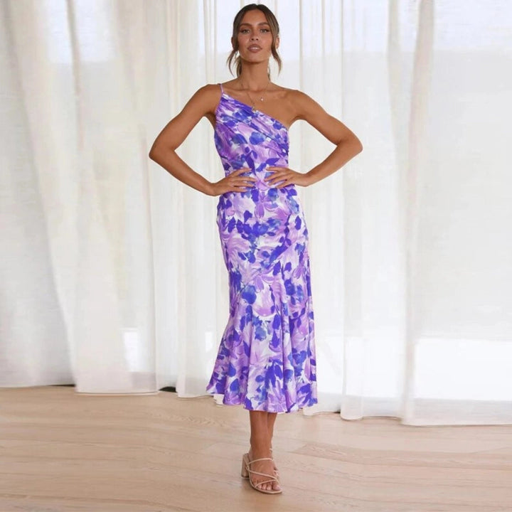 Malaika | Elegant Asymmetric Floral Maxi Dress