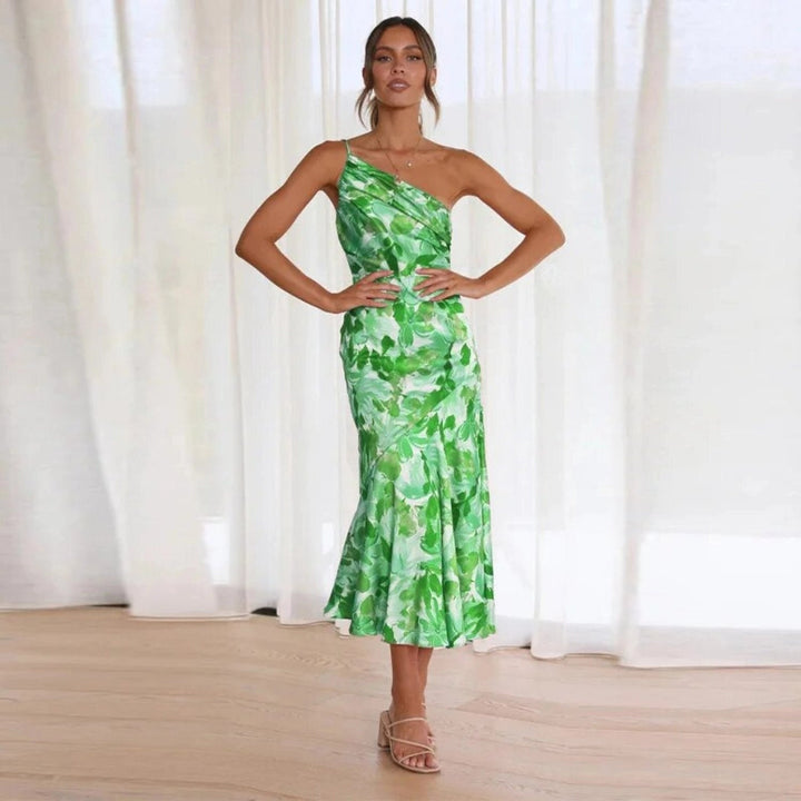 Malaika | Elegant Asymmetric Floral Maxi Dress