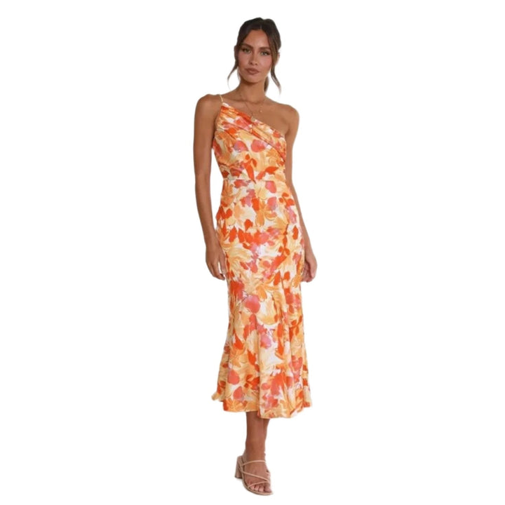 Malaika | Elegant Asymmetric Floral Maxi Dress