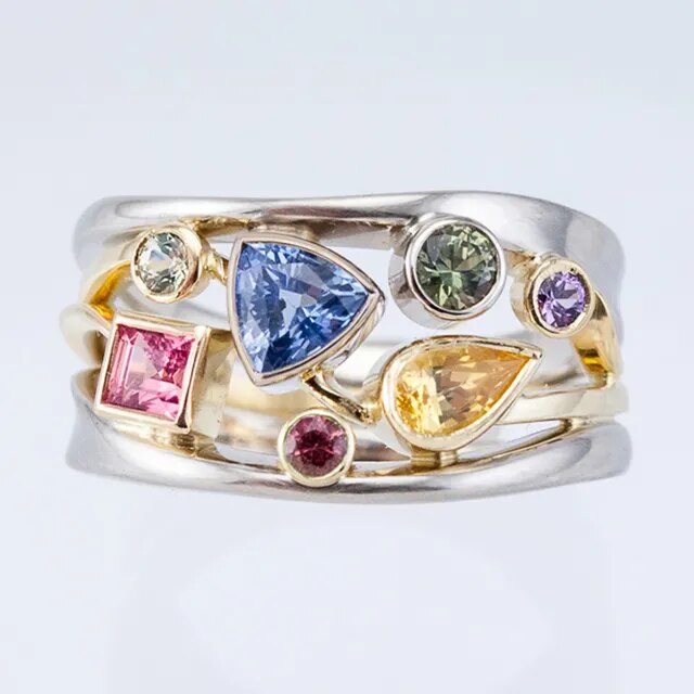 Vintage Colourful Zirconia Ring