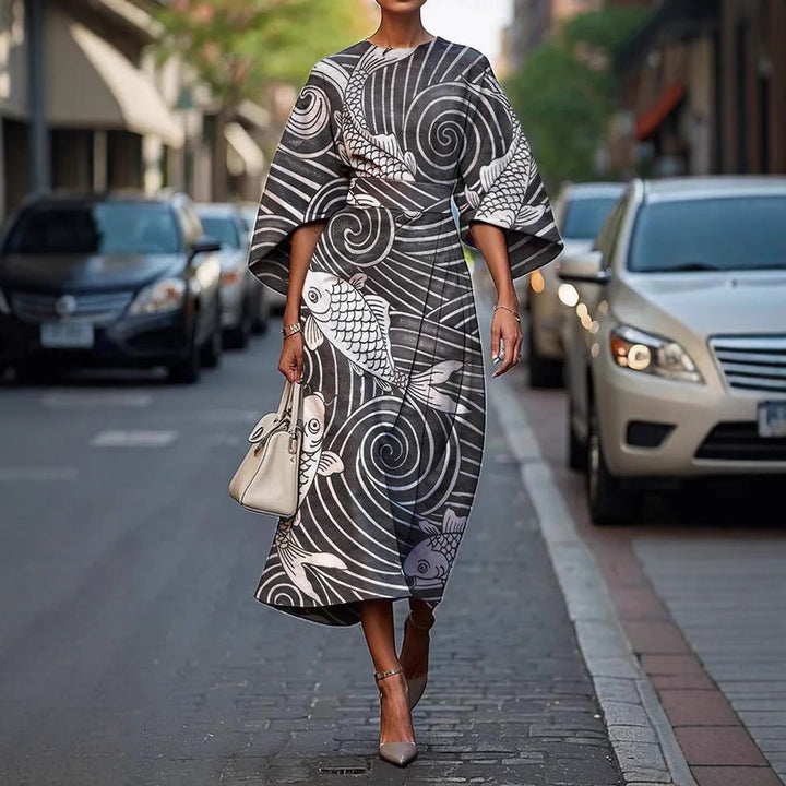 Zoraida | Stylish Batwing Sleeve Long Dress