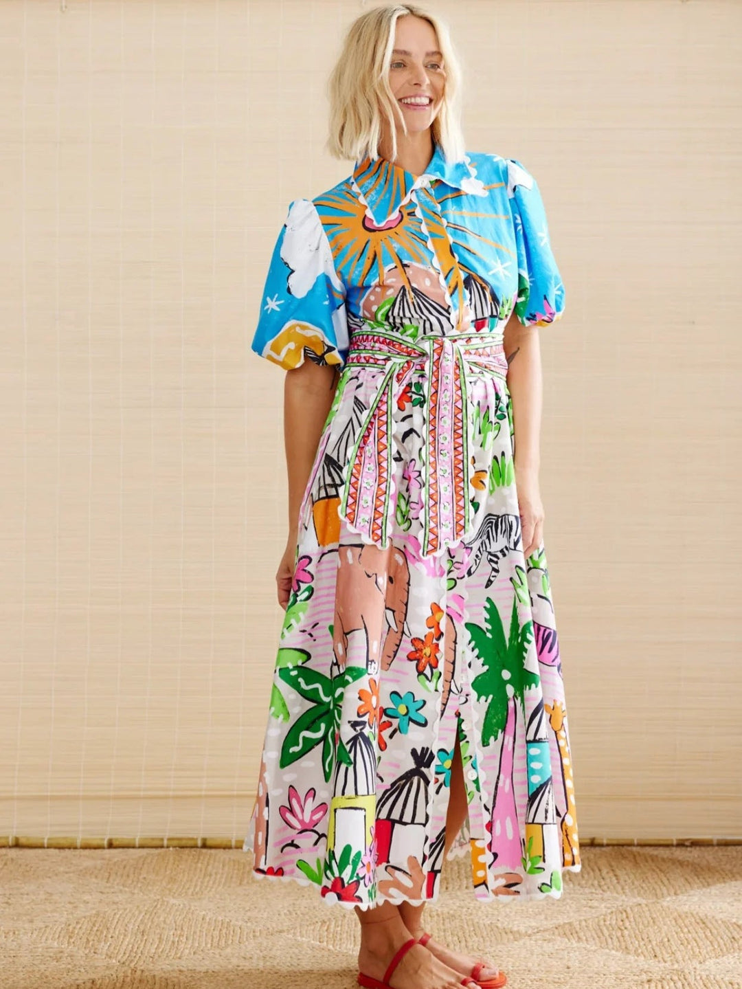 Alexandra | Belted Puff Sleeve Shirt Dress