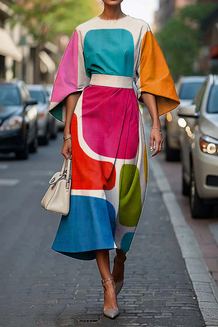 Zoraida | Stylish Batwing Sleeve Long Dress