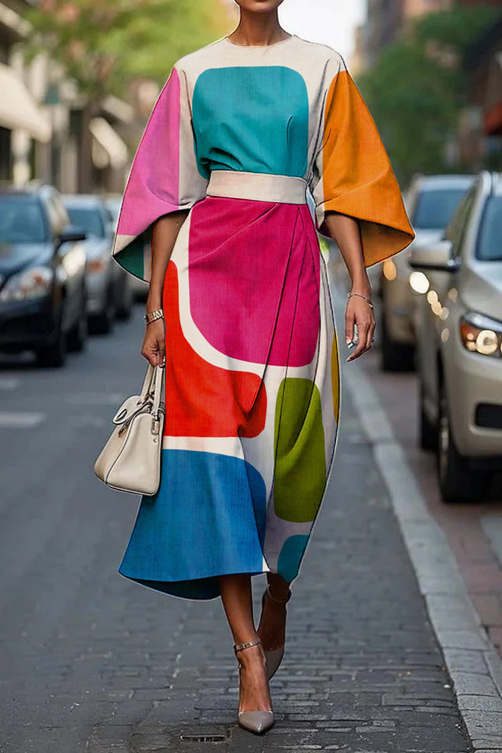 Zoraida | Stylish Batwing Sleeve Long Dress