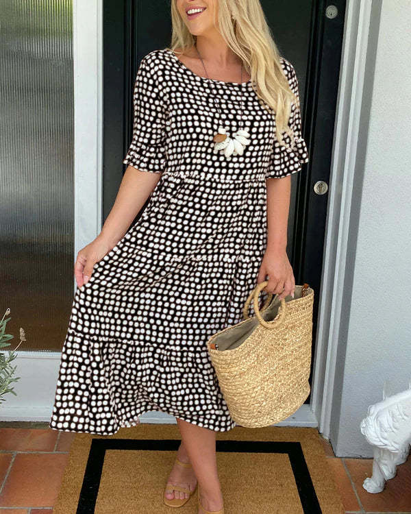 Caroline | Relaxed Tiered Midi Dress