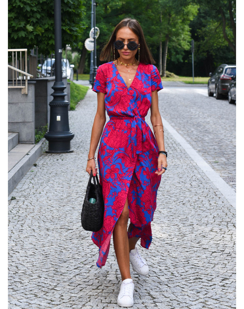 Anne | Floral Wrap Midi Dress