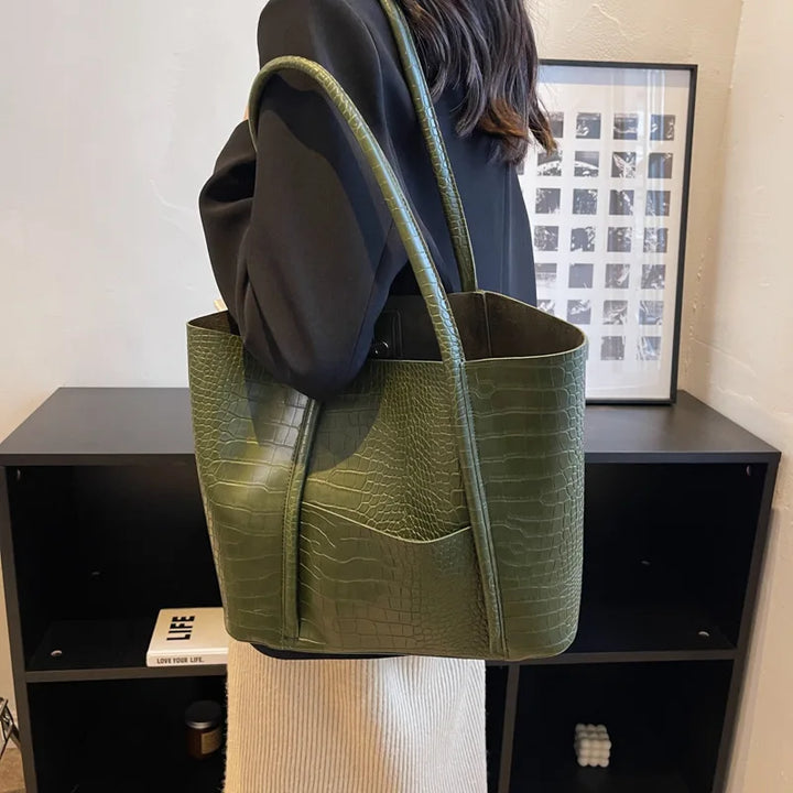 Betina™ | Croc Leather Shoulder Bag