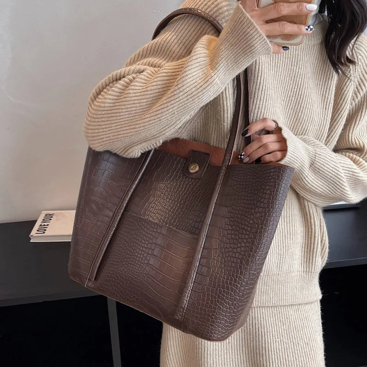 Betina™ | Croc Leather Shoulder Bag