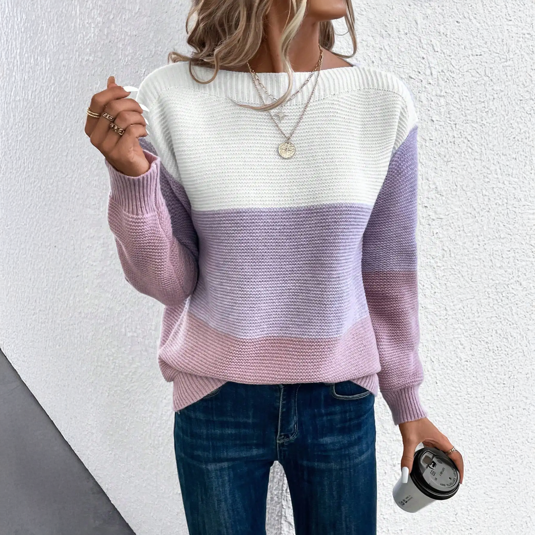 Kina | Soft Ombre Knit Sweatshirt with Relaxed Fit & Cosy Feel