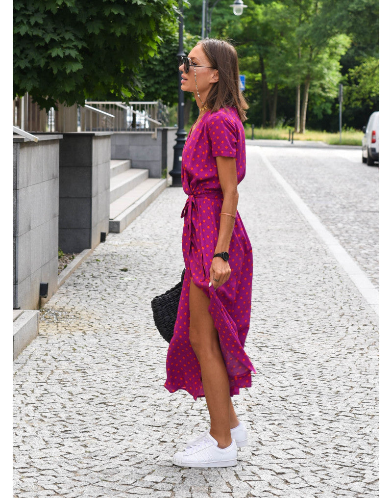 Anne | Floral Wrap Midi Dress