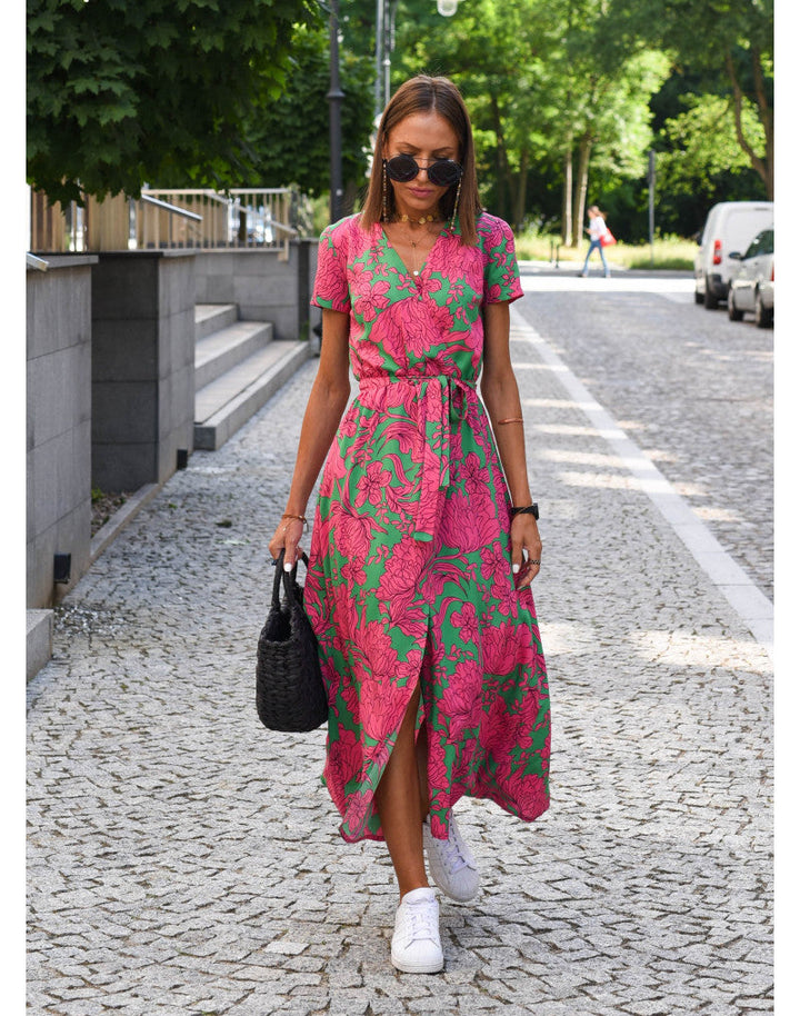 Anne | Floral Wrap Midi Dress