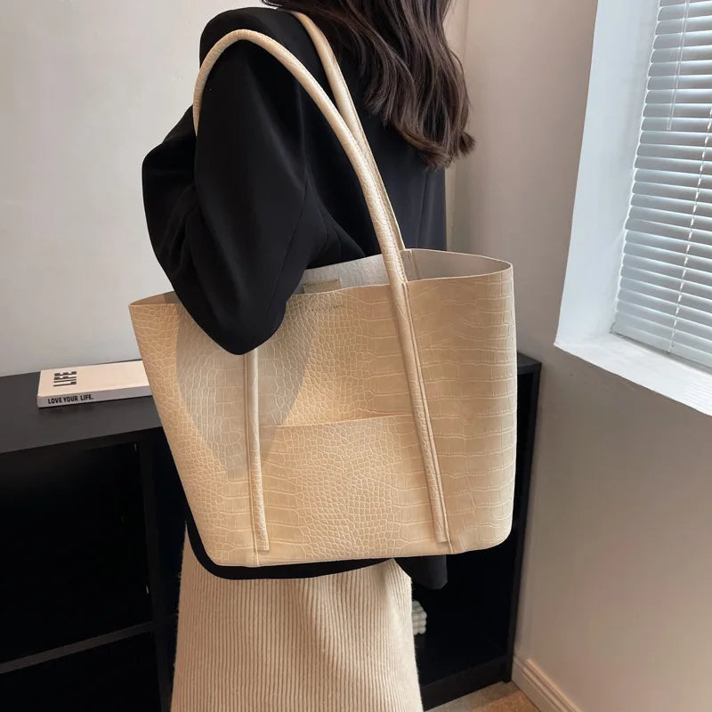 Betina™ | Croc Leather Shoulder Bag