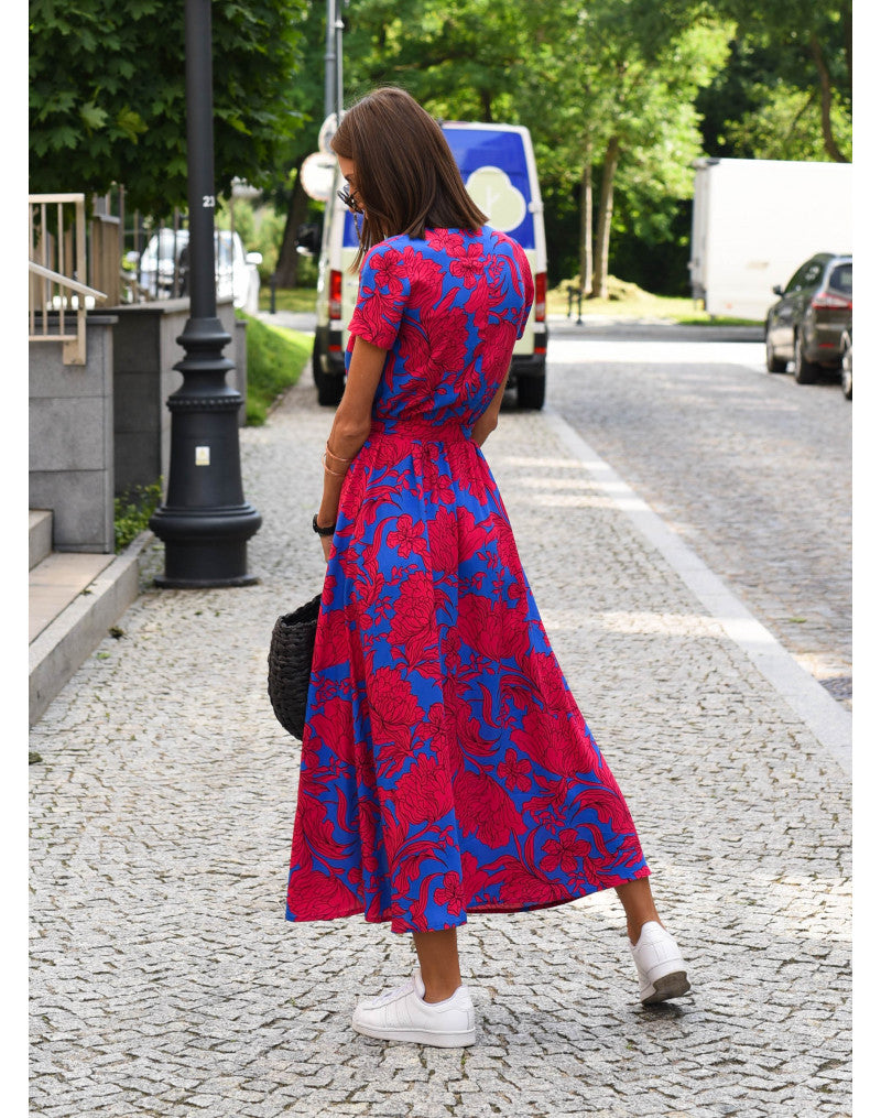 Anne | Floral Wrap Midi Dress