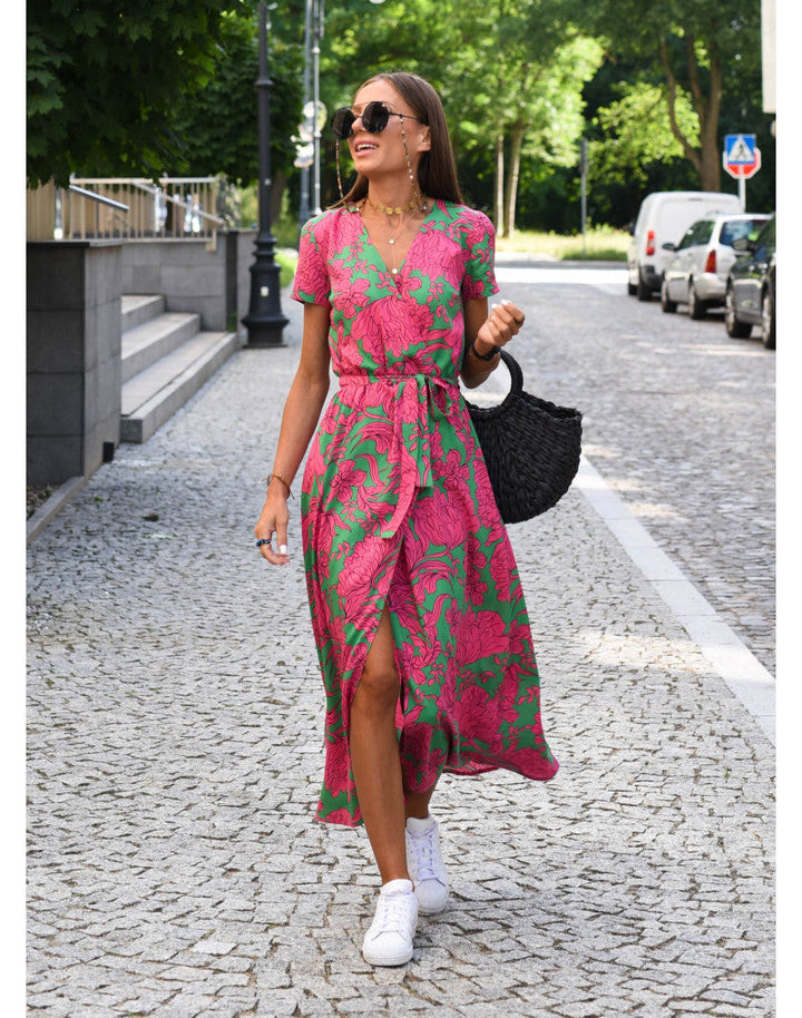 Anne | Floral Wrap Midi Dress