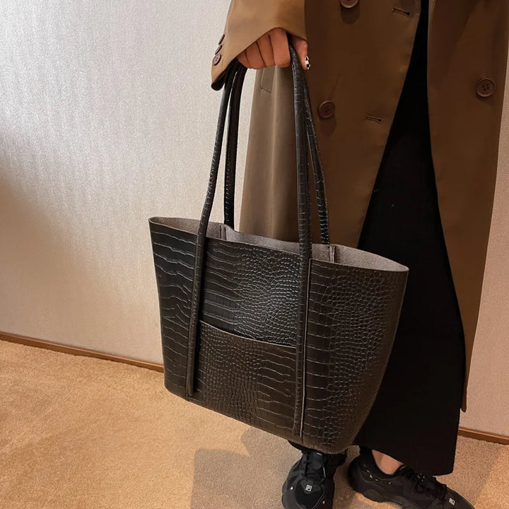 Betina™ | Croc Leather Shoulder Bag