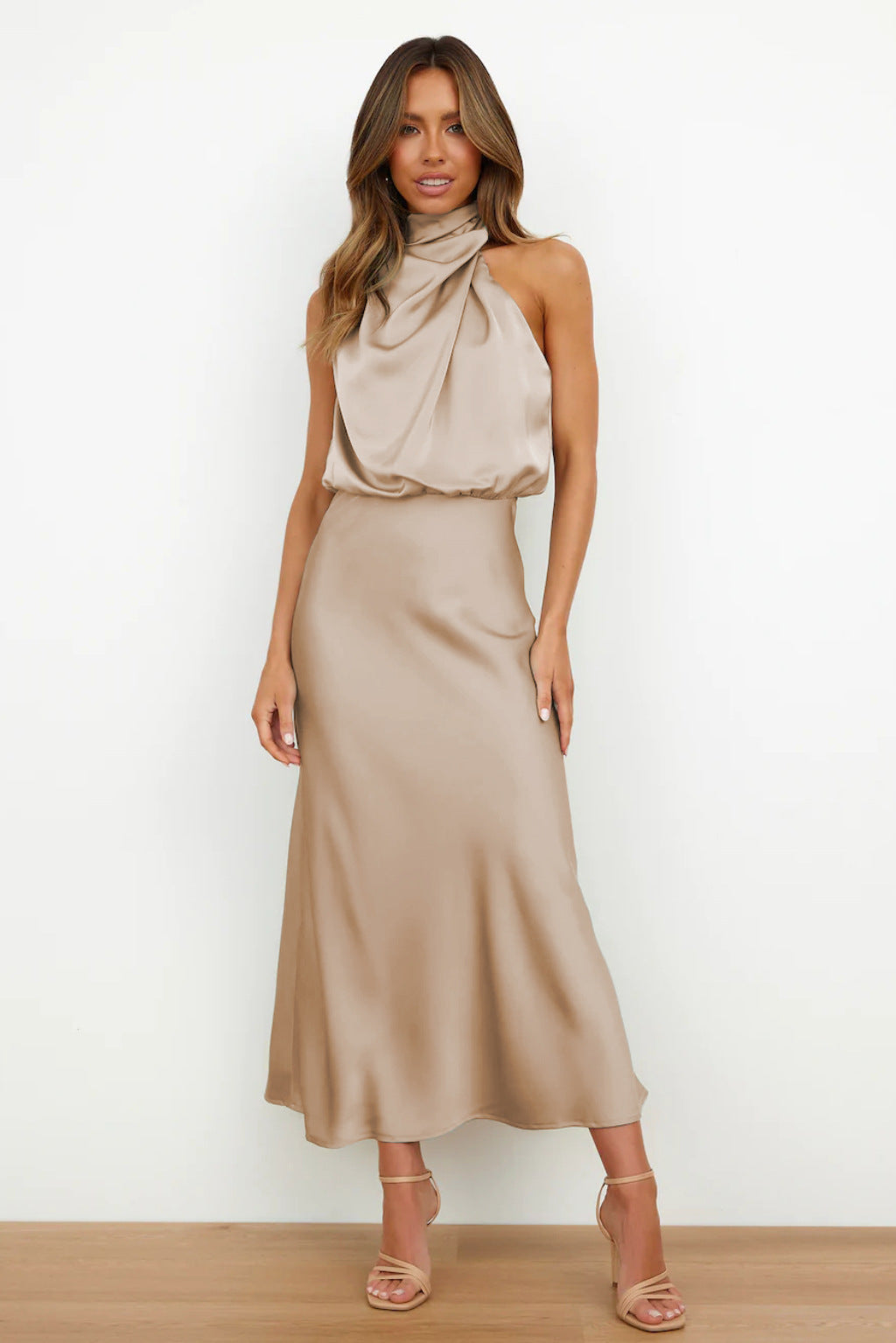Georgina | Midi Dress with Off-the-Shoulder Design