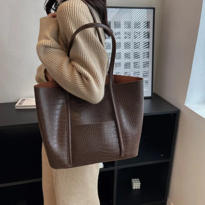 Betina™ | Croc Leather Shoulder Bag