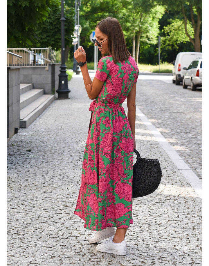 Anne | Floral Wrap Midi Dress