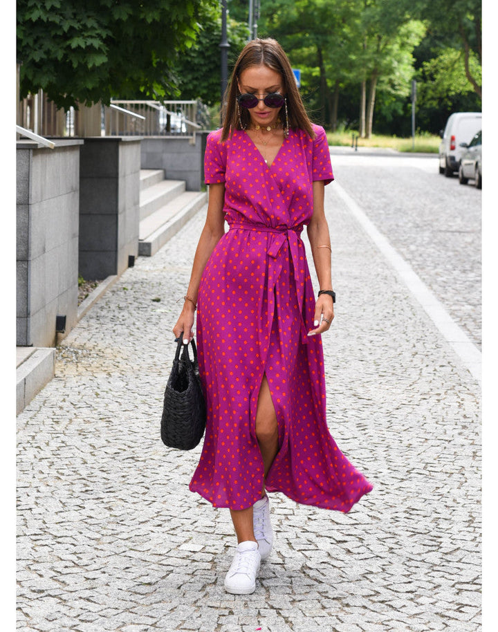 Anne | Floral Wrap Midi Dress