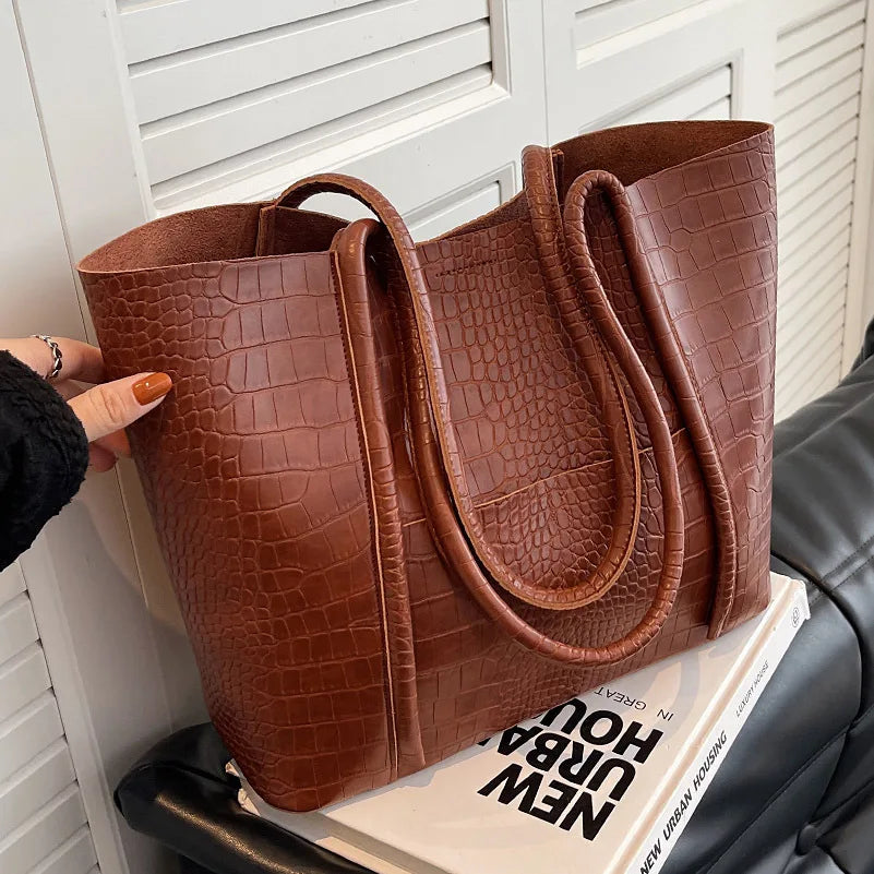 Betina™ | Croc Leather Shoulder Bag