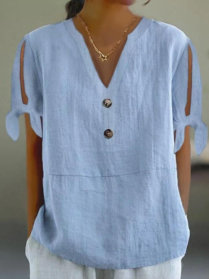 Josephine | Unique Split Sleeve Blue Top
