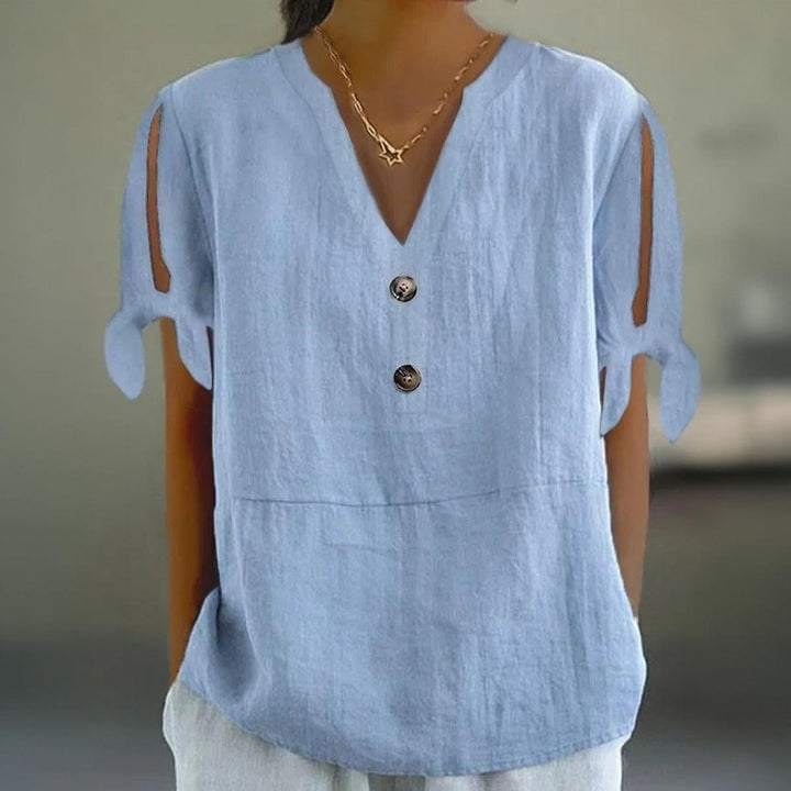 Josephine | Unique Split Sleeve Blue Top