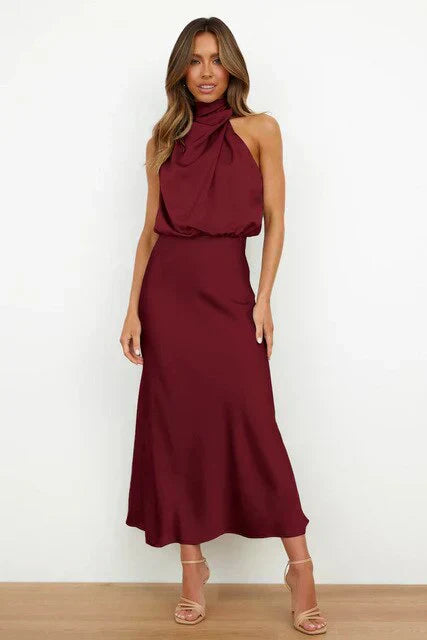 Georgina | Midi Dress with Off-the-Shoulder Design