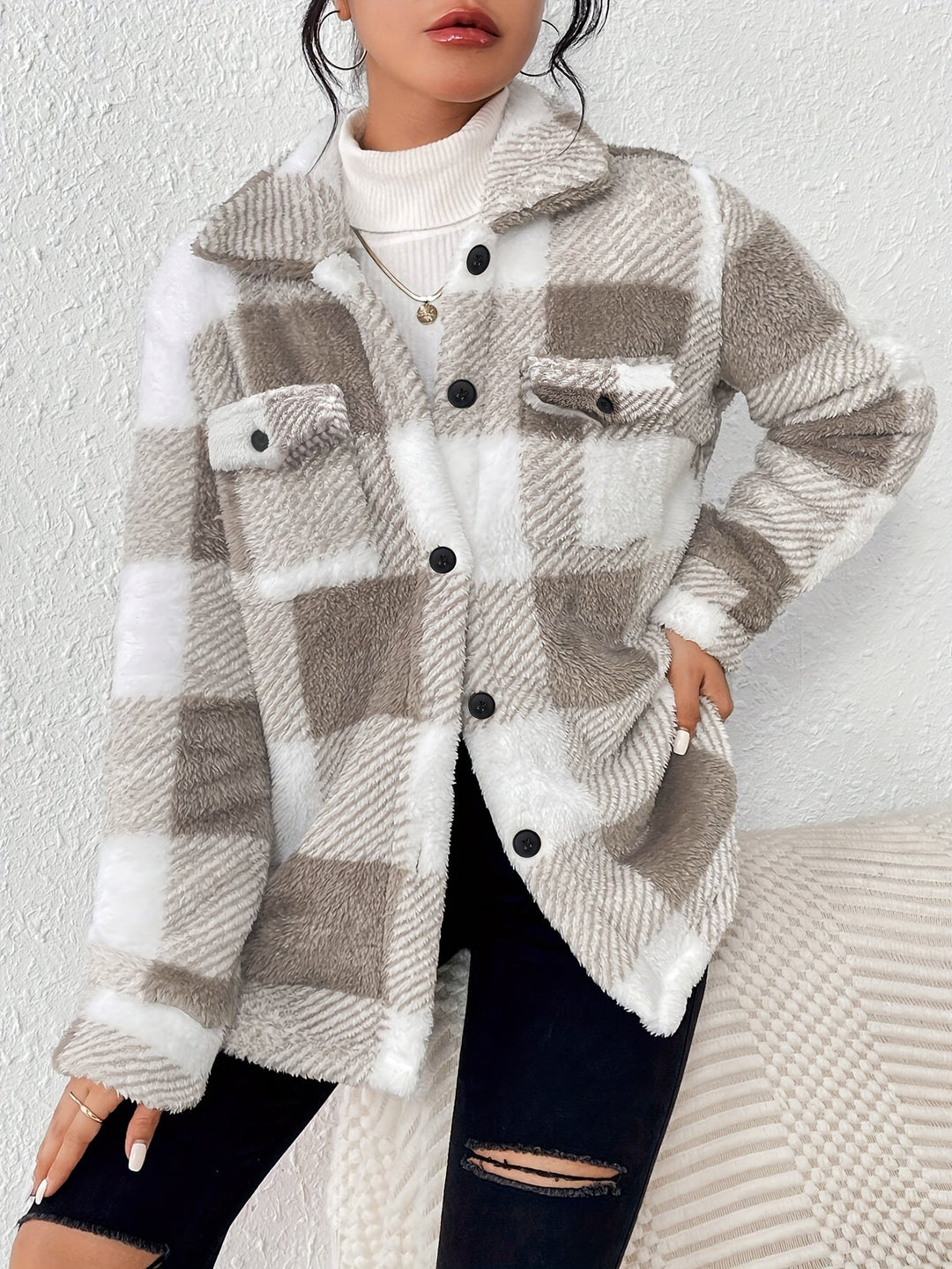Thaya | Stylish Fleece Oversized Jacket