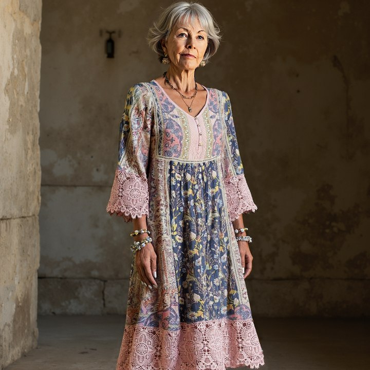 Emmeline™ | Chic Maxi Dress with Vintage Print