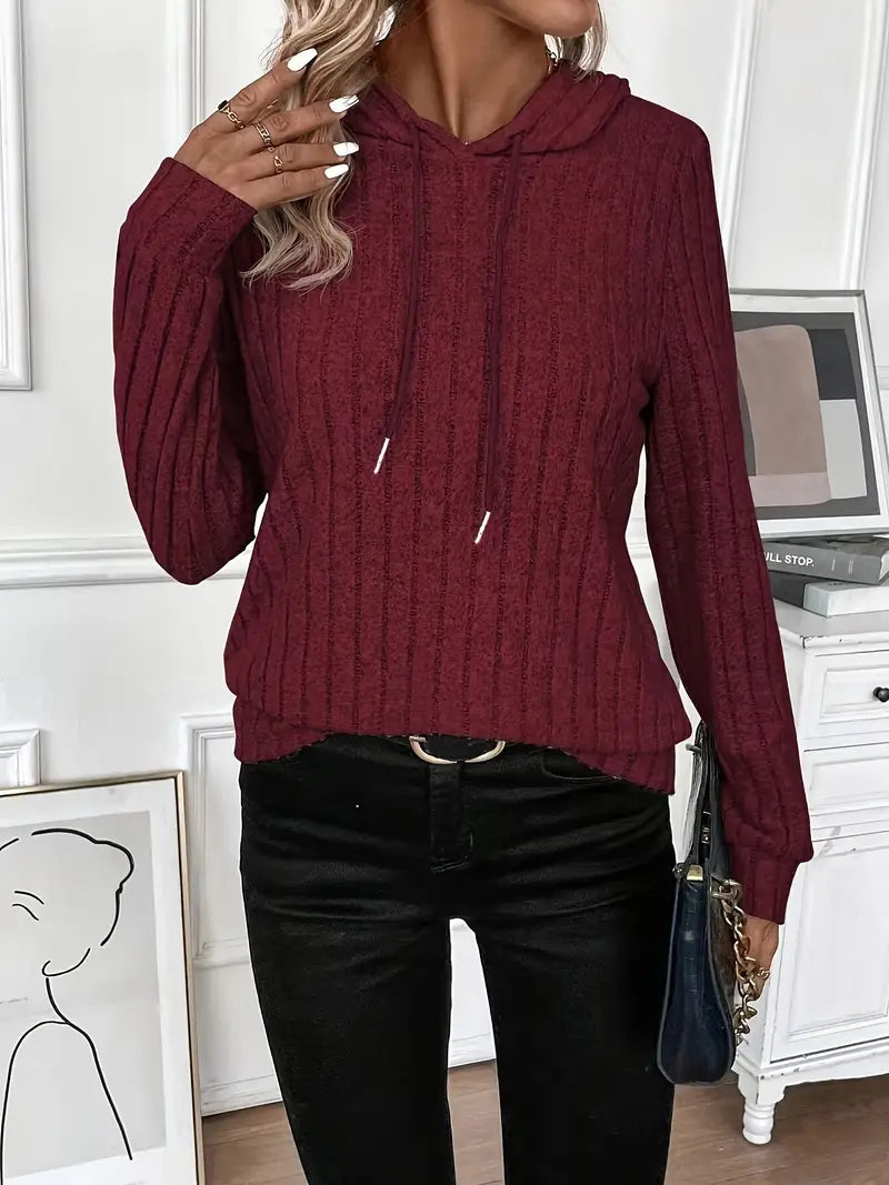 Patricia | Premium Elegant Ribbed Hooded Jumper