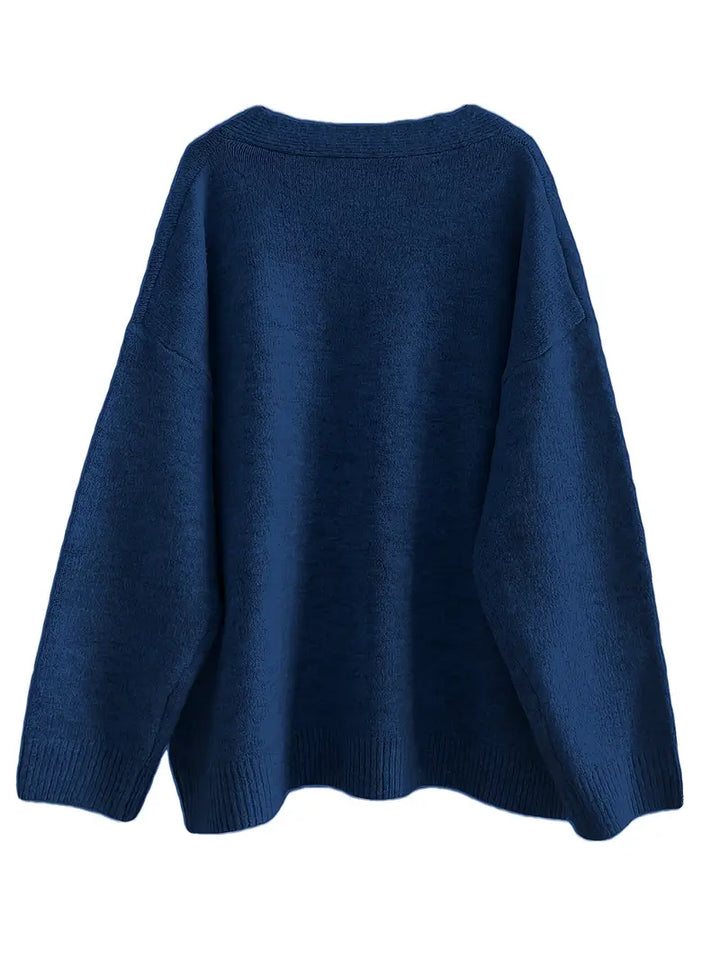 Avelie | Premium Solid Colour Long Sleeve V-Neck Pullover