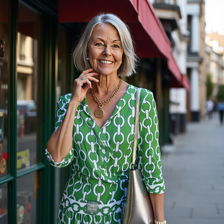 Margaret | Midi Dress with Chain Pattern