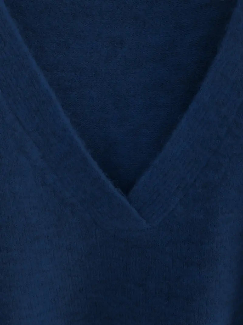 Avelie | Premium Solid Colour Long Sleeve V-Neck Pullover