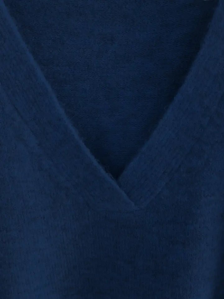 Avelie | Premium Solid Colour Long Sleeve V-Neck Pullover