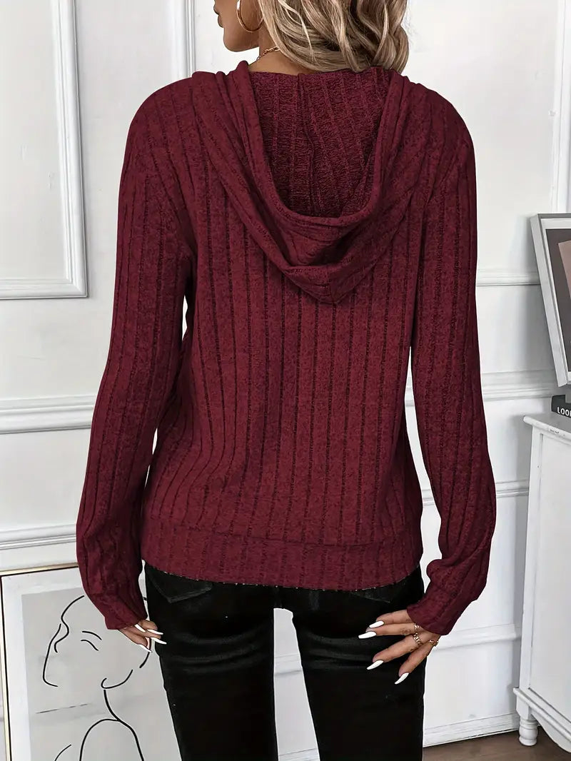 Patricia | Premium Elegant Ribbed Hooded Jumper