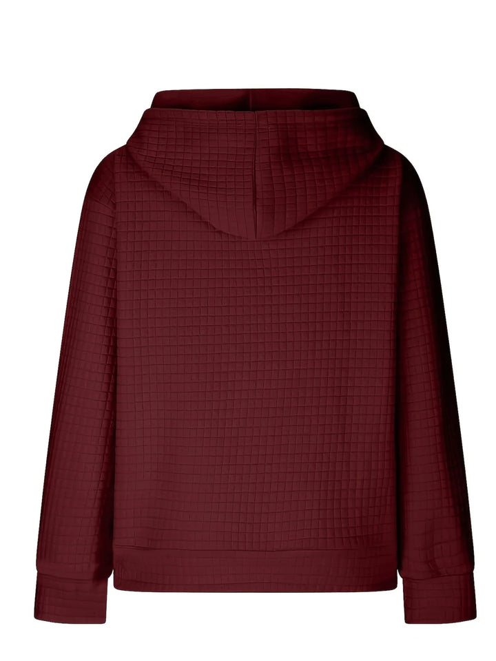 Maika | Textured Full-Zip Sweatshirt Hoodie