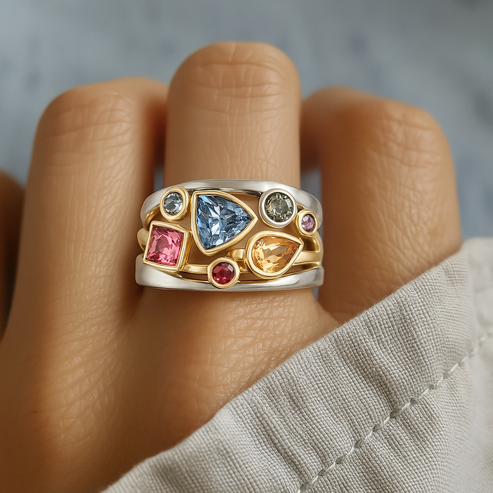 Vintage Colourful Zirconia Ring