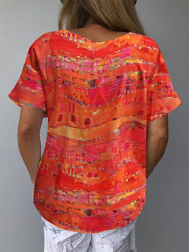Cami | Showy Orange Short Sleeve Top