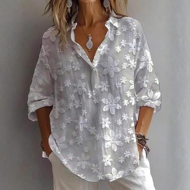 Maddie | Grey V-Neck 3/4 Sleeve Top