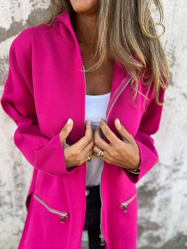 Elaris | Elegant One-Colour Cardigan with Zipper