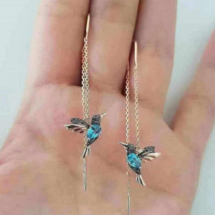 Shay | Hummingbird Enamel Earrings with Zirconia Accents