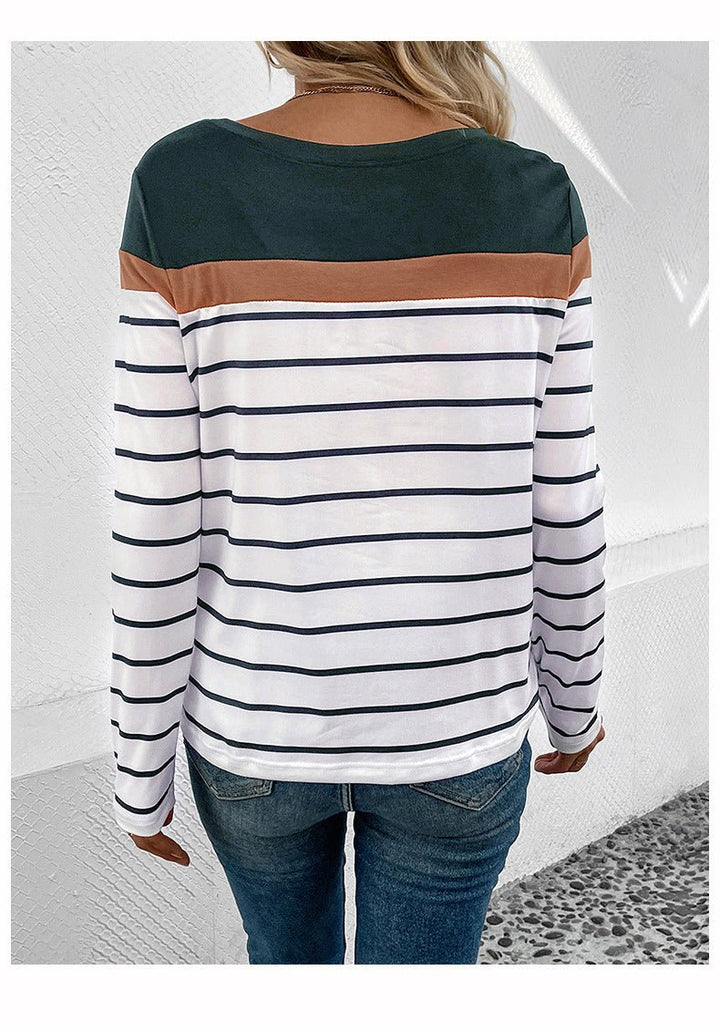 Ayana | Premium Striped Casual - Long Sleeve Vintage Women's Top