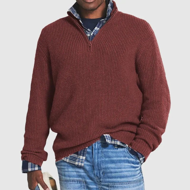 Teon | Casual Quarter Zip Polo Sweater