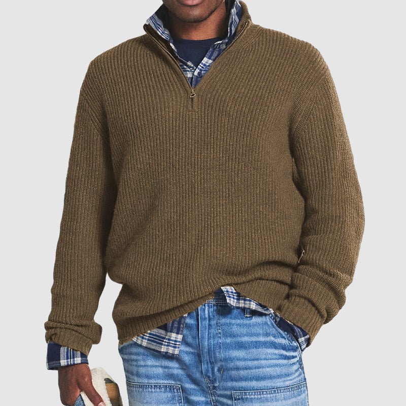 Teon | Casual Quarter Zip Polo Sweater