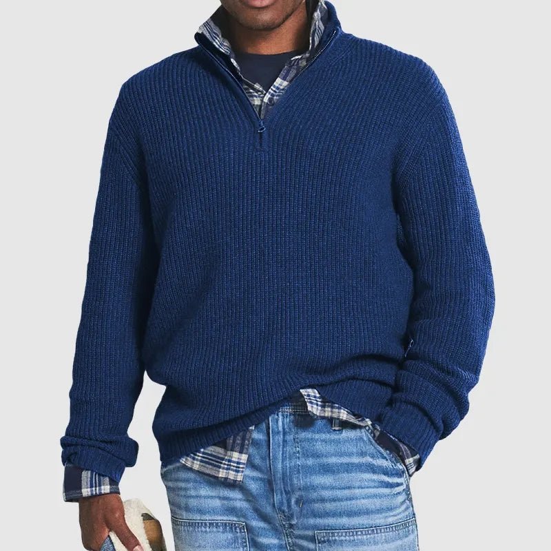 Teon | Casual Quarter Zip Polo Sweater