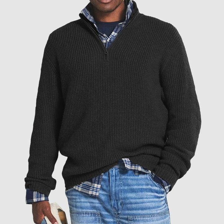 Teon | Casual Quarter Zip Polo Sweater