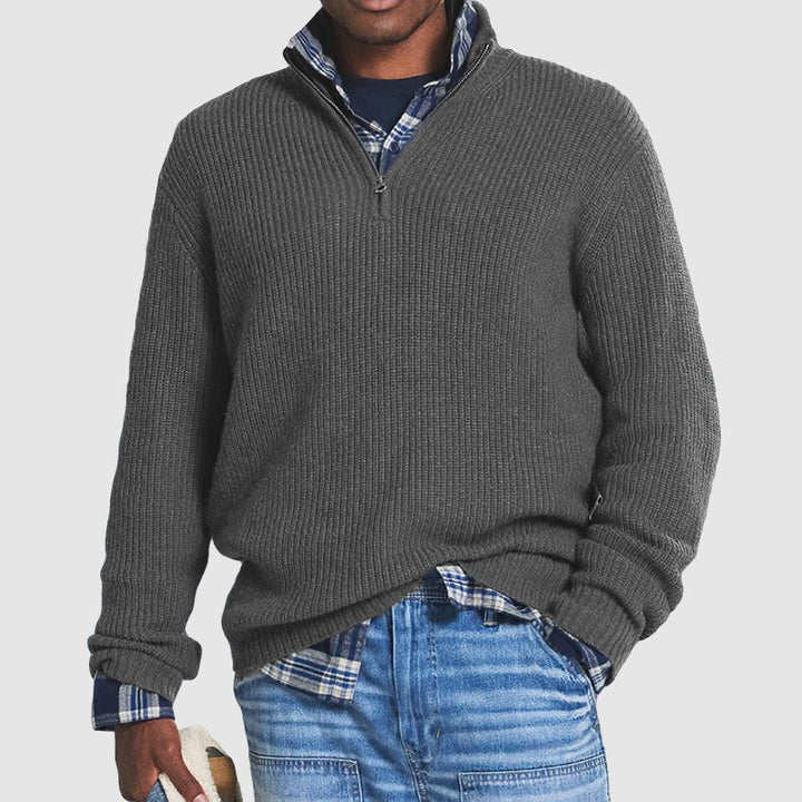 Teon | Casual Quarter Zip Polo Sweater