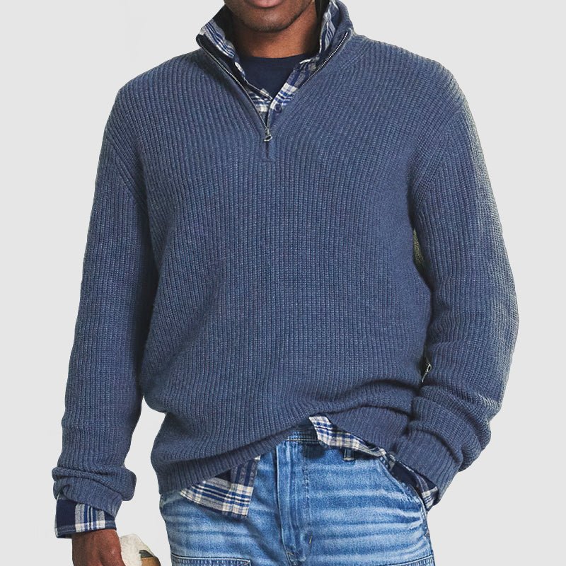 Teon | Casual Quarter Zip Polo Sweater