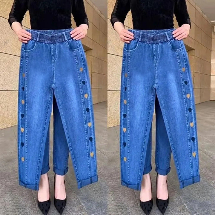 Thalina™ | Highly Elastic Jeans with Heart Motif